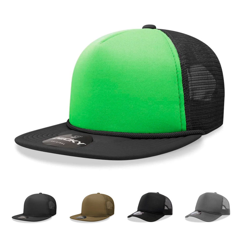 6 Lot Blank Neon Foam Mesh Trucker Hats Caps Solid Two Tone Wholesale