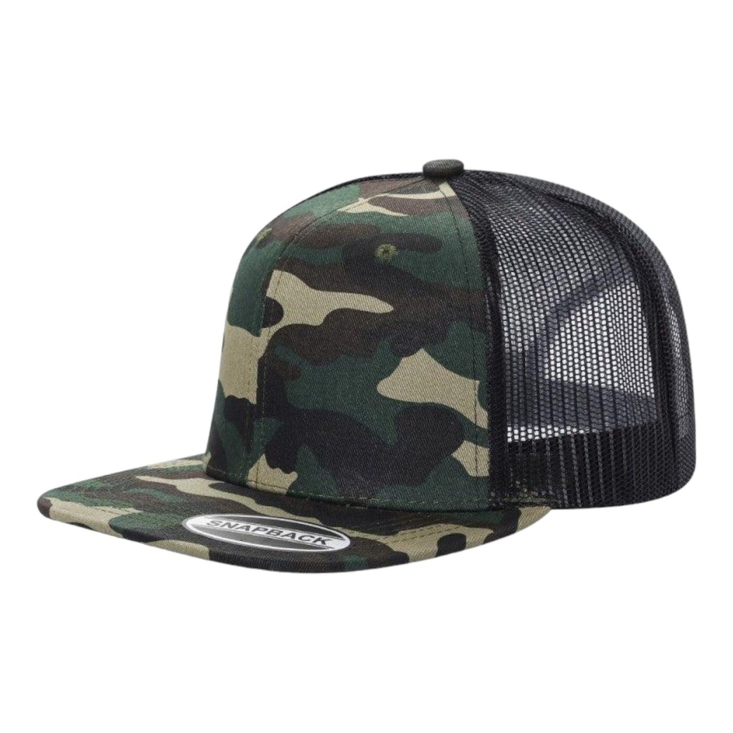 Unbranded 6-Panel Trucker Hat, Blank Flat Bill Mesh Cap