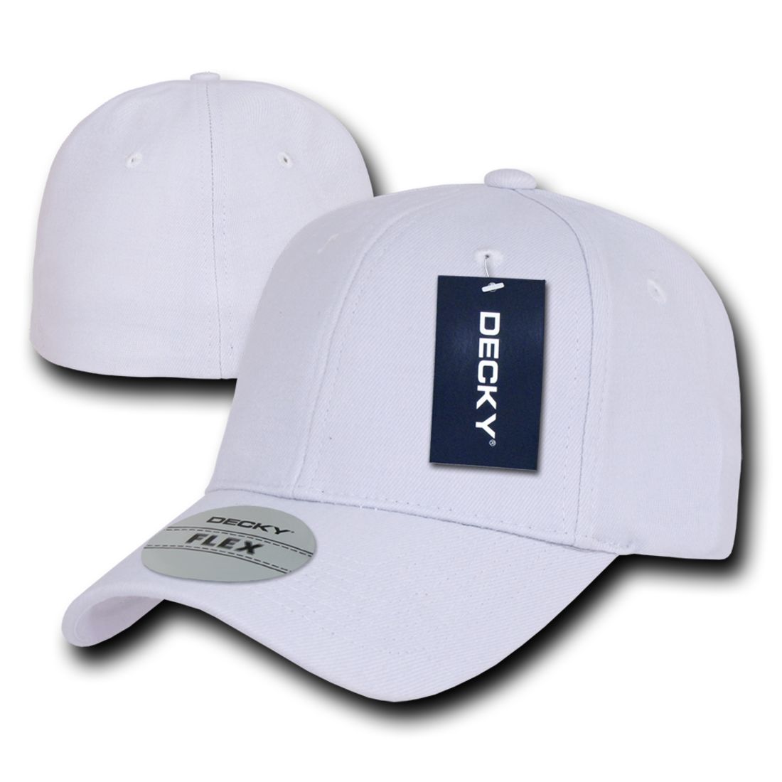 Decky 1016W Flex Caps 6 Panel Mid Profile Baseball Hats Curved Bill Blank Wholesale