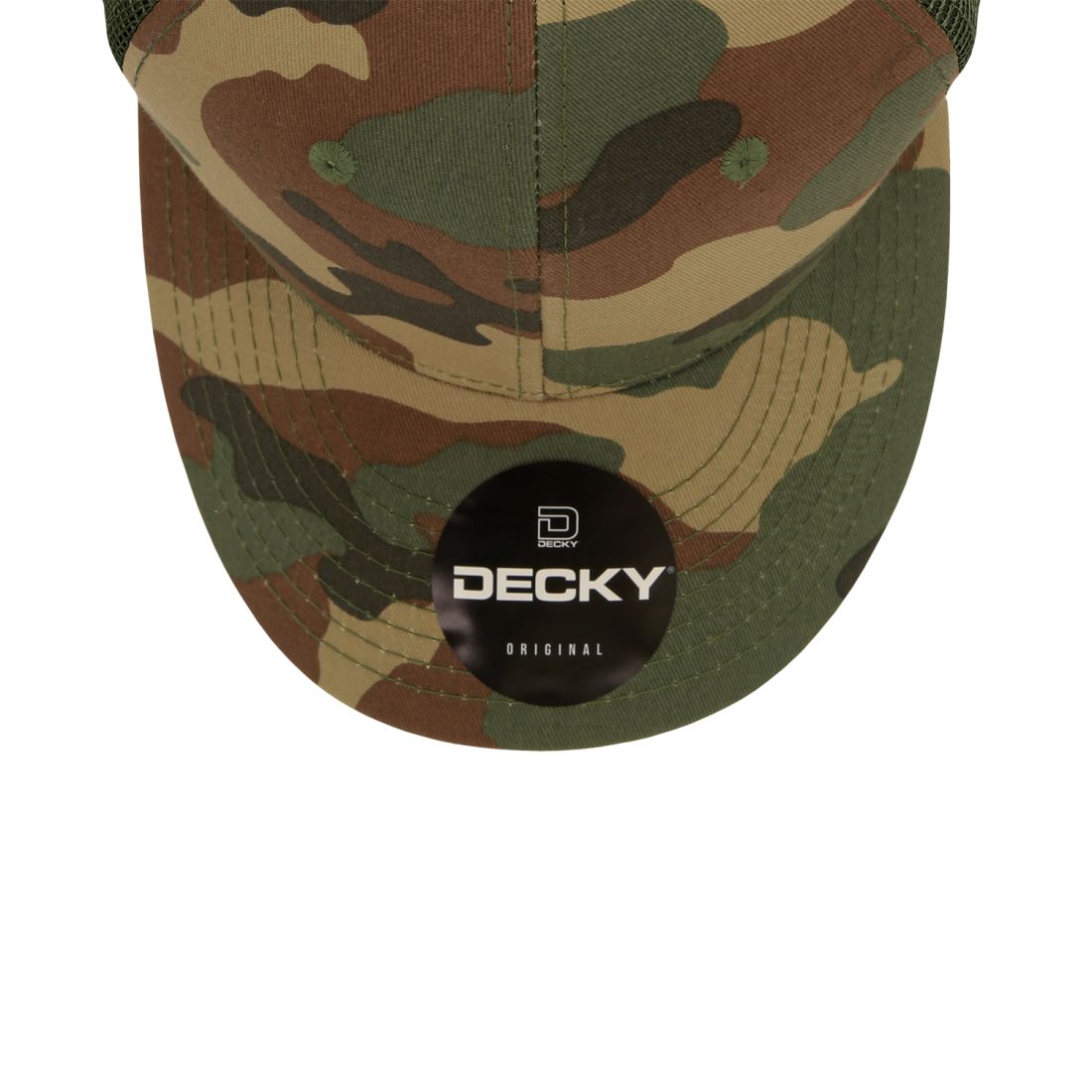 Decky 1054 Mid Profile Camouflage Trucker Hats 6 Panel Caps Curve Bill Structured Wholesale