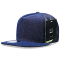 Decky 1082 High Profile Denim Trucker Snapback Hats 5 Panel Flat Bill Caps Wholesale