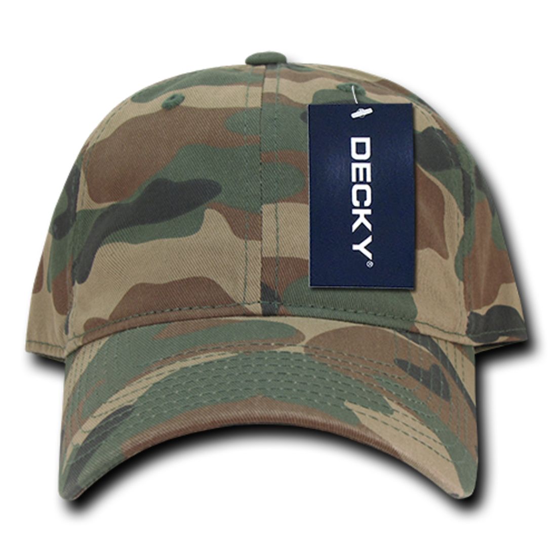 Decky 217 Structured Camouflage Hats Low Profile 6 Panel Curved Bill Caps