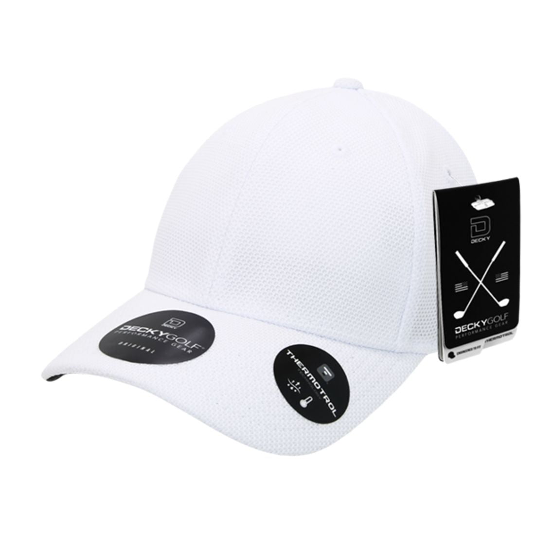 Decky 6102 Pique Low Crow Flex Caps Golf Sports Hats 6 Panel Curved Bill