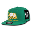 Whang W1 3D Cali California Republic Bear Snapback Hats 6 Panel Flat Bill Caps