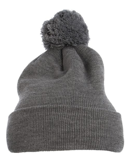 YP Classics 1501P Pom-Pom Cuffed Knit Beanie