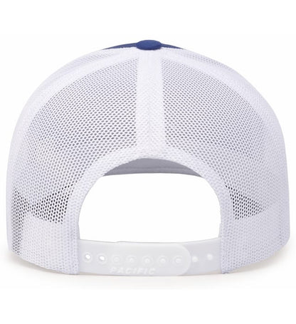 Custom Embroidered Pacific Headwear 104C Trucker Snapback Cap - Flat Embroidery