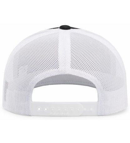 Custom Embroidered Pacific Headwear 104C Trucker Snapback Cap - Flat Embroidery