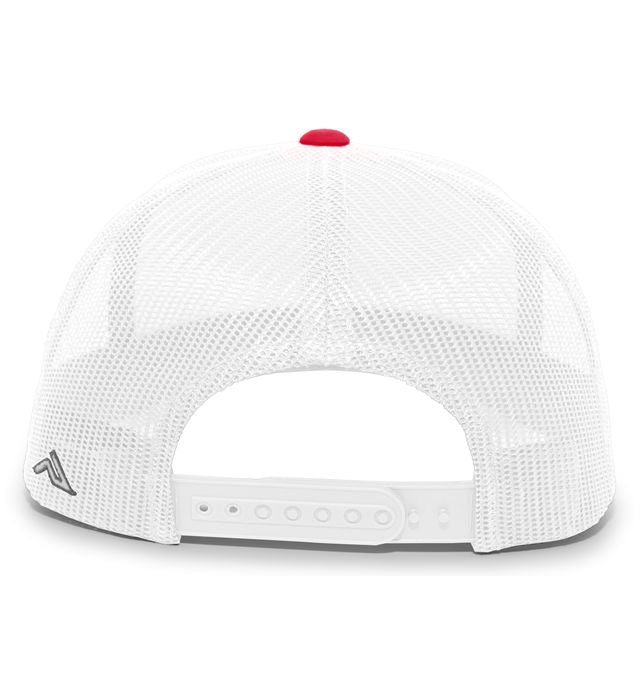 Custom Embroidered Pacific Headwear 106C Aggressive Heather Trucker Snapback Cap - 3D Embroidery