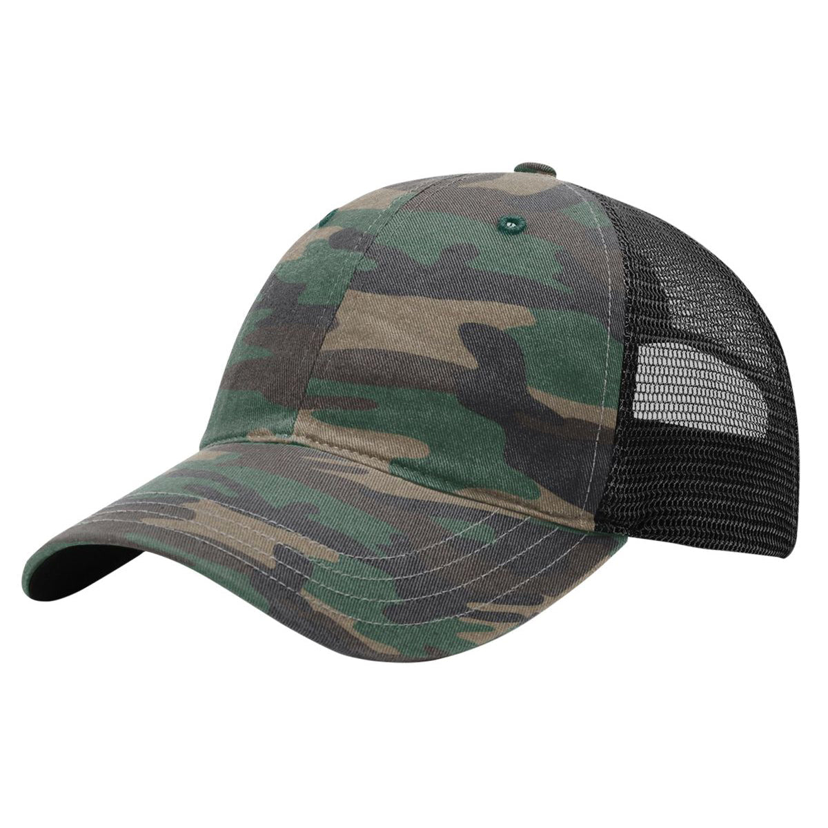 thumbnail image 2 of Richardson 111p Garment Washed Trucker Hat | Mesh Back, Adjustable Snapback Baseball Cap For Men (Cotton/Nylon) 2 of 6