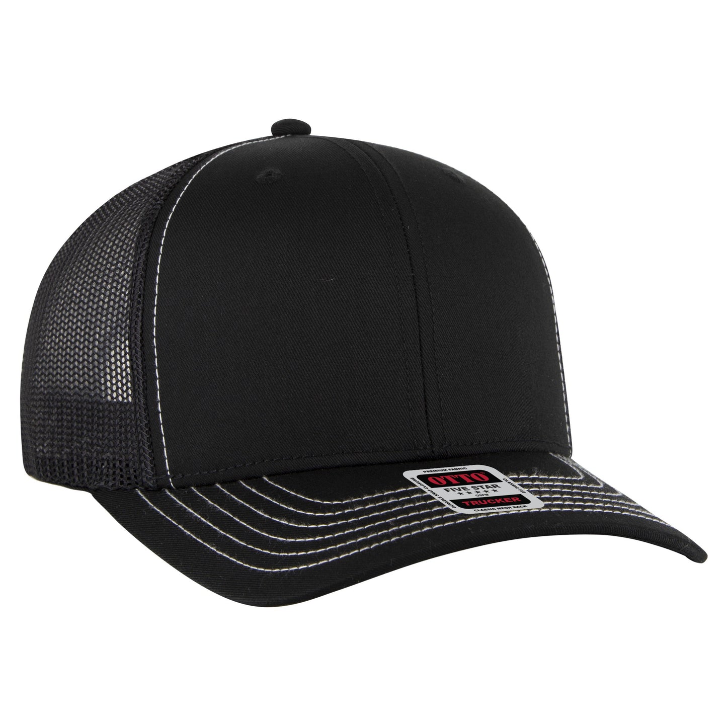 Otto Cap 112-1 6 Panel Mid Profile Mesh Back Trucker Cap