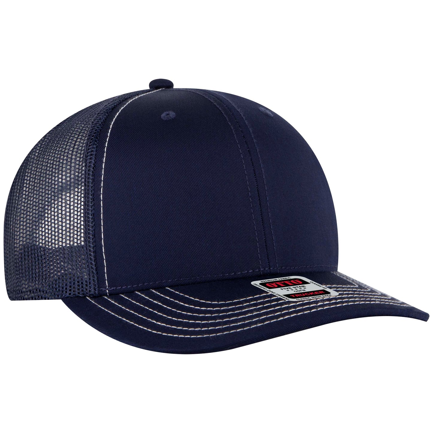 Otto Cap 112-1 6 Panel Mid Profile Mesh Back Trucker Cap