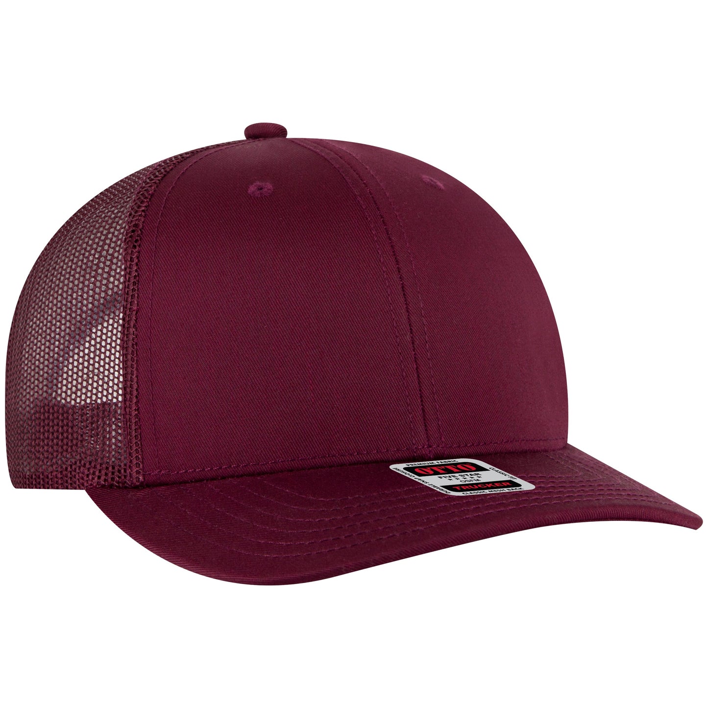 Otto Cap 112-1 6 Panel Mid Profile Mesh Back Trucker Cap