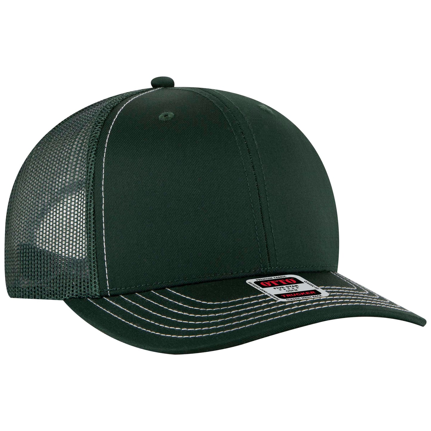Otto Cap 112-1 6 Panel Mid Profile Mesh Back Trucker Cap