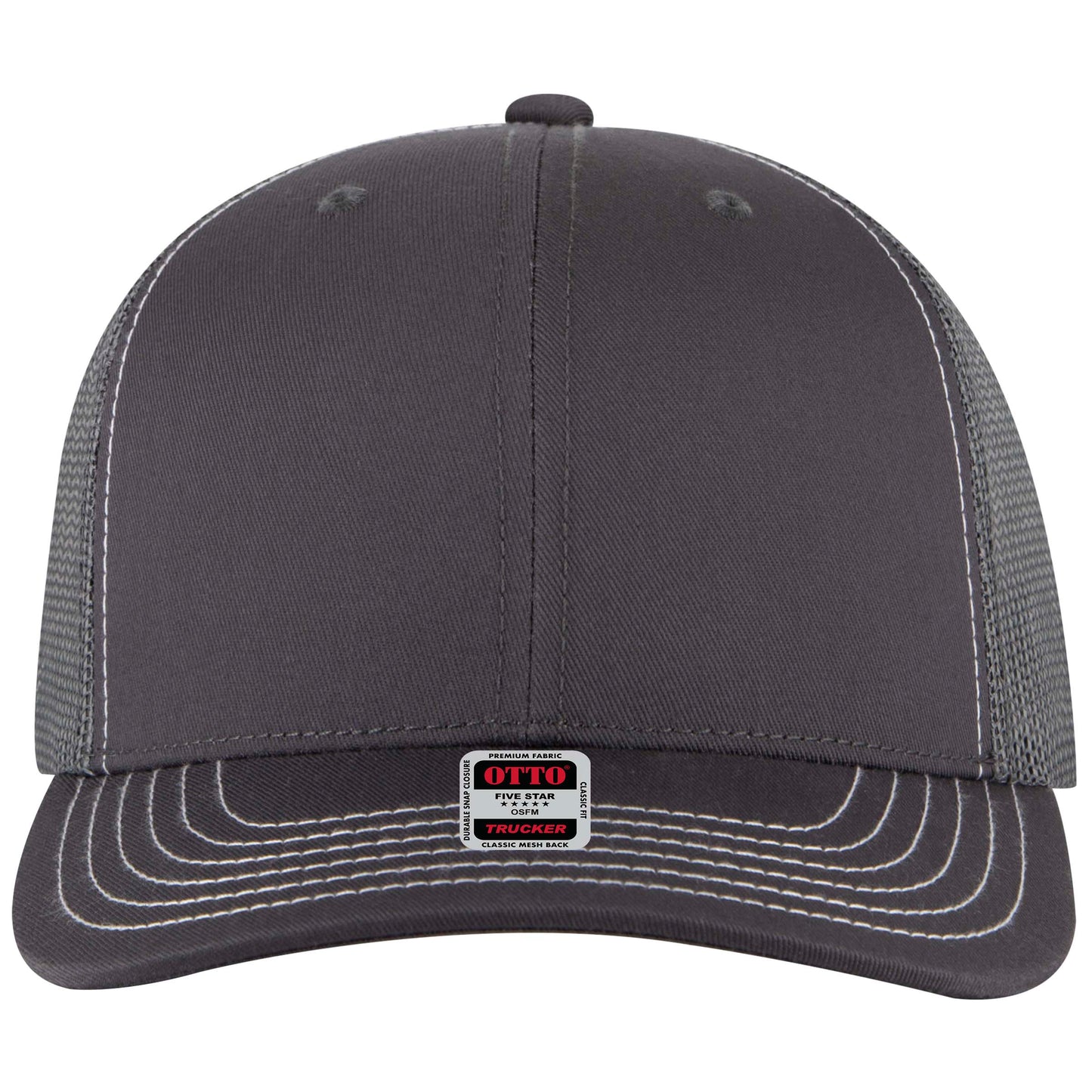 Otto Cap 112-1 6 Panel Mid Profile Mesh Back Trucker Cap