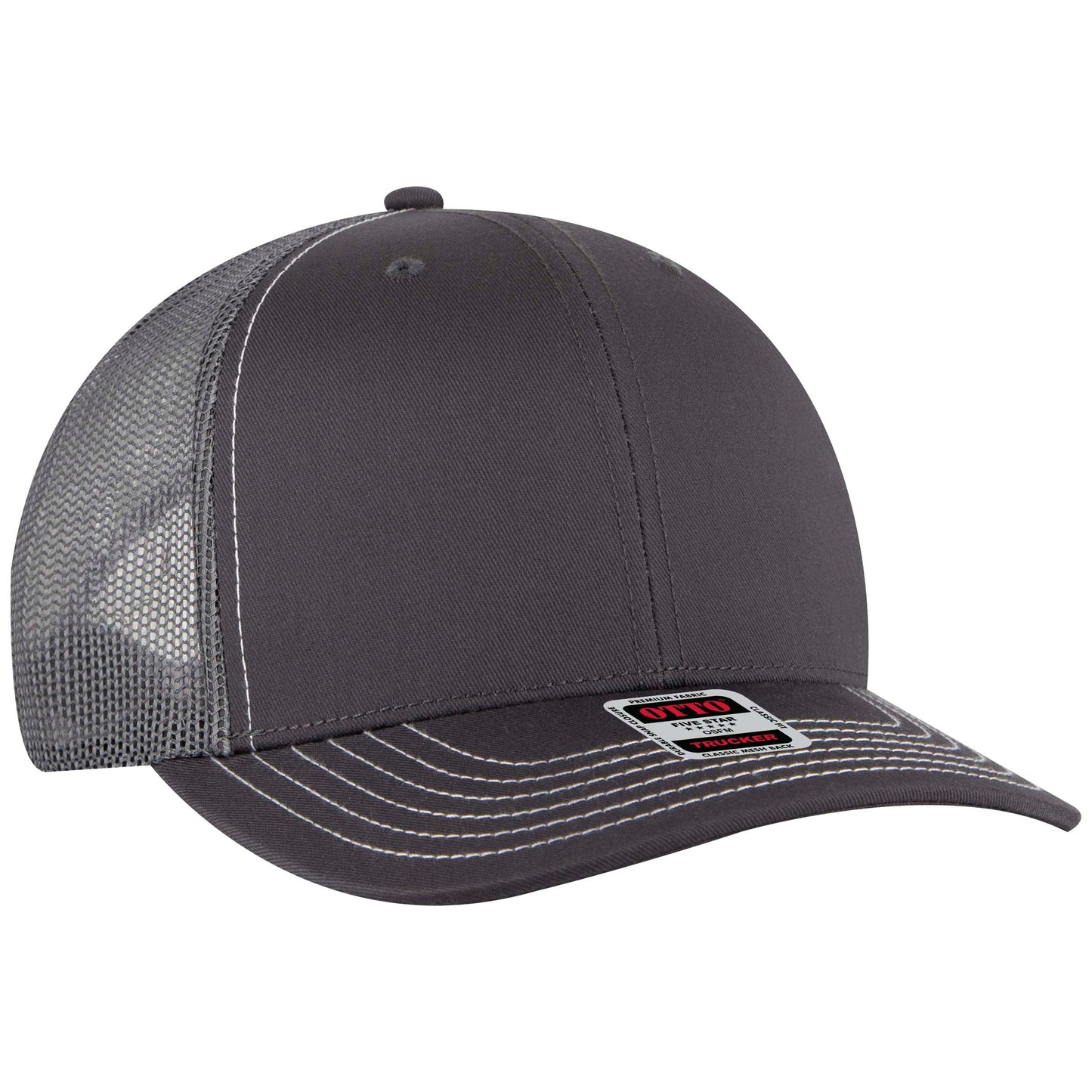 Otto Cap 112-1 6 Panel Mid Profile Mesh Back Trucker Cap