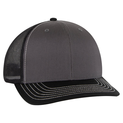 Otto Cap 112-1 6 Panel Mid Profile Mesh Back Trucker Cap