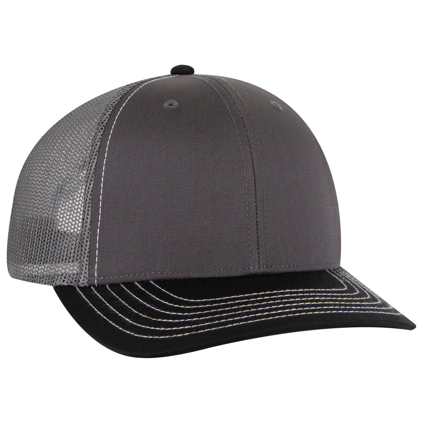 Otto Cap 112-1 6 Panel Mid Profile Mesh Back Trucker Cap