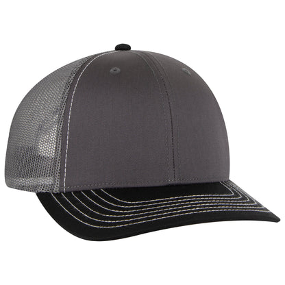 Otto Cap 112-1 6 Panel Mid Profile Mesh Back Trucker Cap