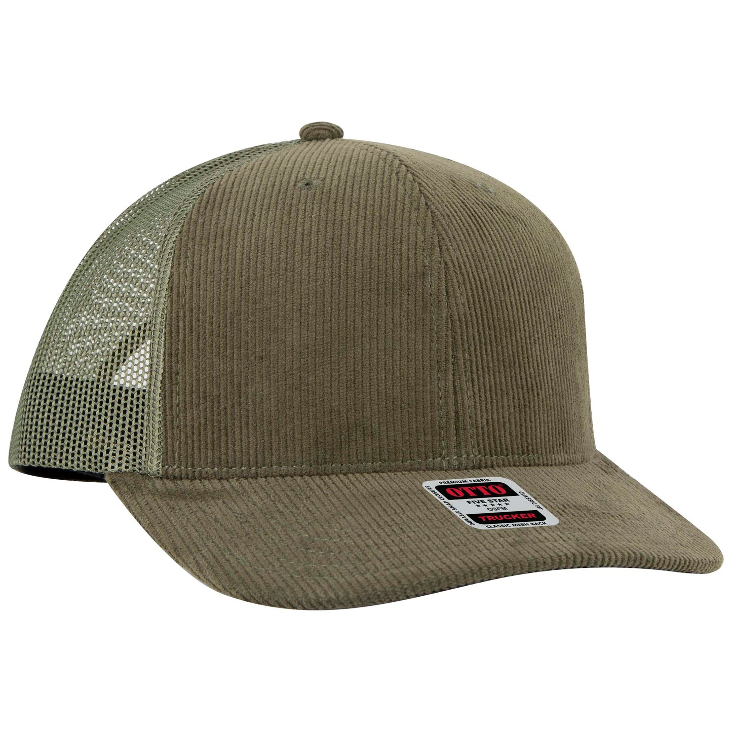 Otto Cap 112-1 6 Panel Mid Profile Mesh Back Trucker Cap