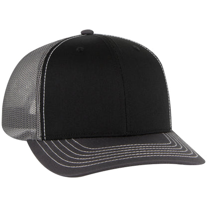 Otto Cap 112-1 6 Panel Mid Profile Mesh Back Trucker Cap