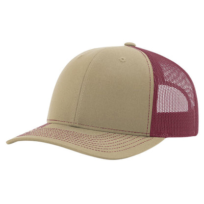 Richardson 112 Khaki/Burgundy