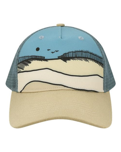 LOCALE 5PTKR Printed Five-Panel Trucker Cap
