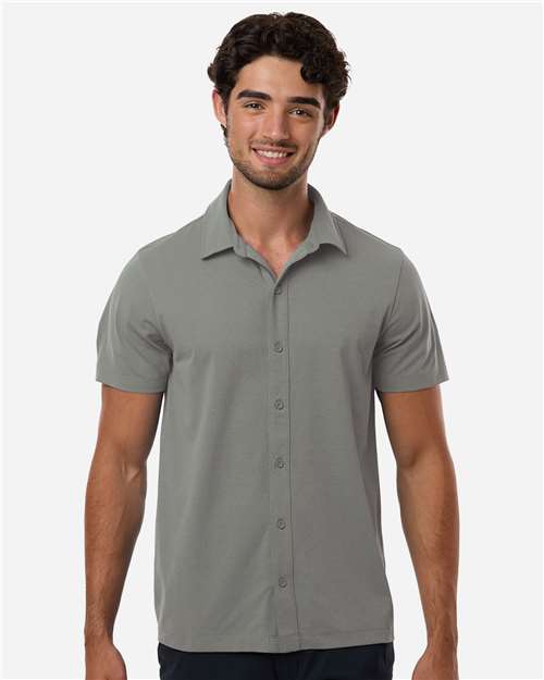 AllPro 41SPSS Men's Pro-Flex Sorona® Button Down Short Sleeve Shirt