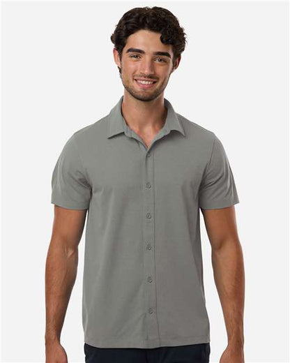 AllPro 41SPSS Men's Pro-Flex Sorona® Button Down Short Sleeve Shirt