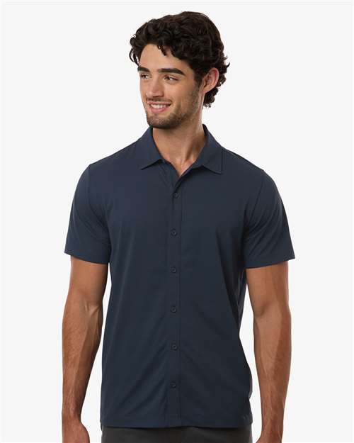 AllPro 41SPSS Men's Pro-Flex Sorona® Button Down Short Sleeve Shirt