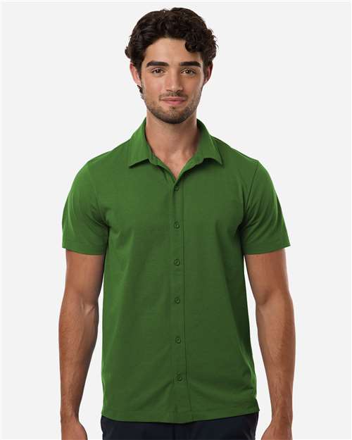 AllPro 41SPSS Men's Pro-Flex Sorona® Button Down Short Sleeve Shirt