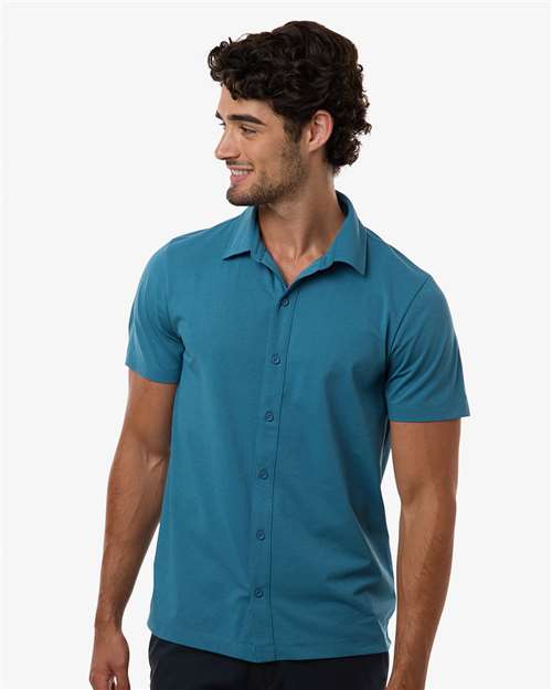 AllPro 41SPSS Men's Pro-Flex Sorona® Button Down Short Sleeve Shirt