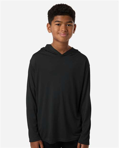 AllPro 48510Y Youth Pro-Lock Performance Hooded Long Sleeve T-Shirt