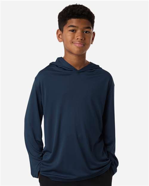 AllPro 48510Y Youth Pro-Lock Performance Hooded Long Sleeve T-Shirt