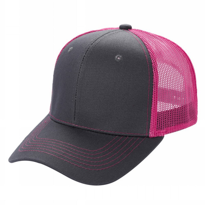 Unbranded 6-Panel Curve Trucker Hat, Blank Mesh Back Cap