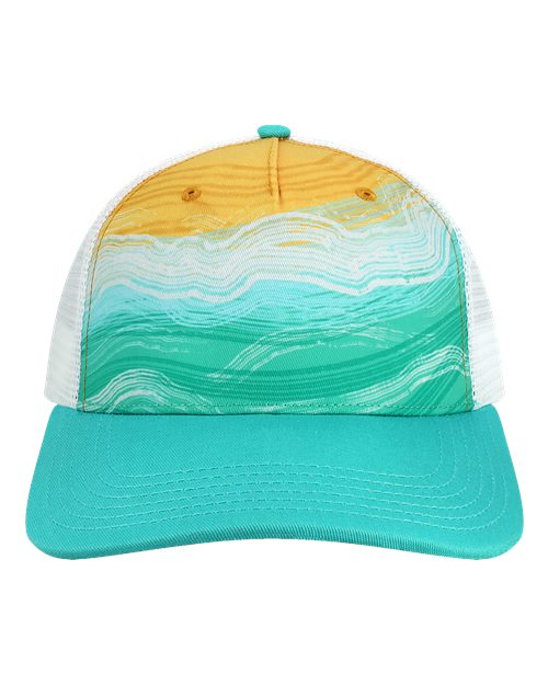 LOCALE 5PTKR Printed Five-Panel Trucker Cap