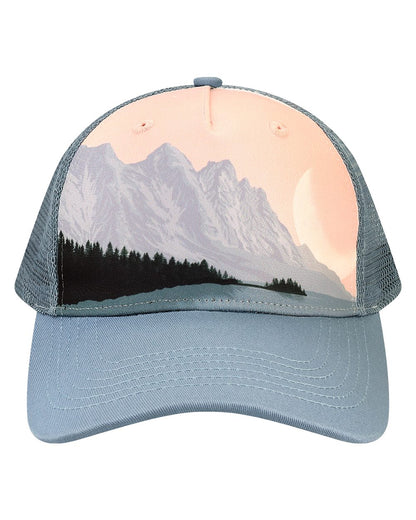 LOCALE 5PTKR Printed Five-Panel Trucker Cap