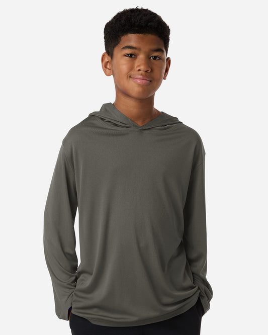 AllPro 48510Y Youth Pro-Lock Performance Hooded Long Sleeve T-Shirt - Star Hats & Embroidery