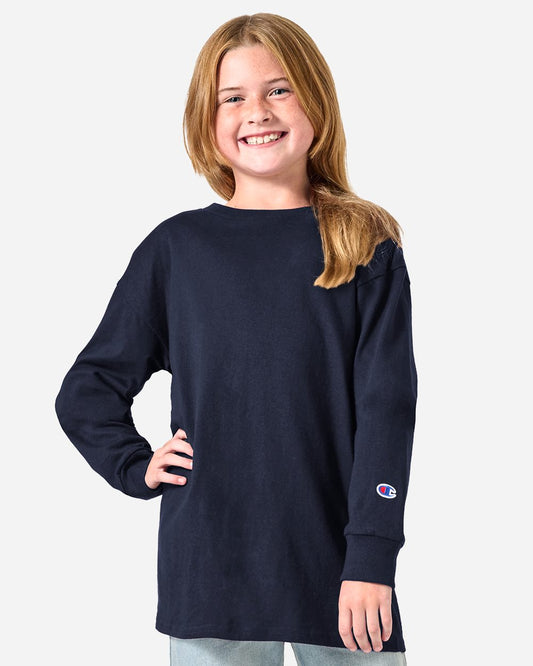 Champion CH1751 Youth Long Sleeve T-Shirt - Star Hats & Embroidery