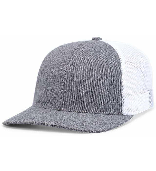 Custom Embroidered Pacific Headwear 210C Melange Heather Low-Profile Trucker Hat - 3D Embroidery