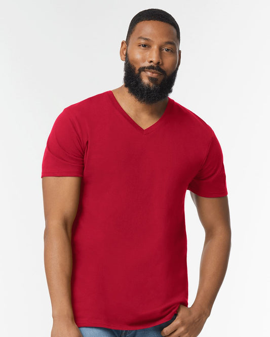 Gildan 64V00 Unisex Softstyle® V-Neck T-Shirt - Star Hats & Embroidery
