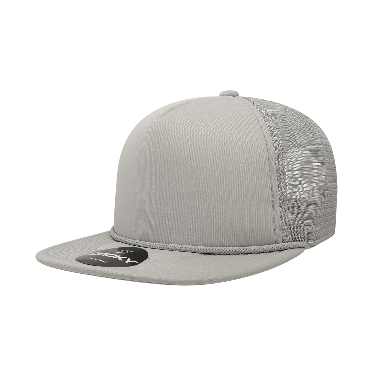 Decky 223 Solid Foam Trucker Hats High Profile 5 Panel Flat Bill Caps Blank