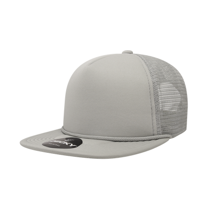 Decky 223 Solid Foam Trucker Hats High Profile 5 Panel Flat Bill Caps Blank