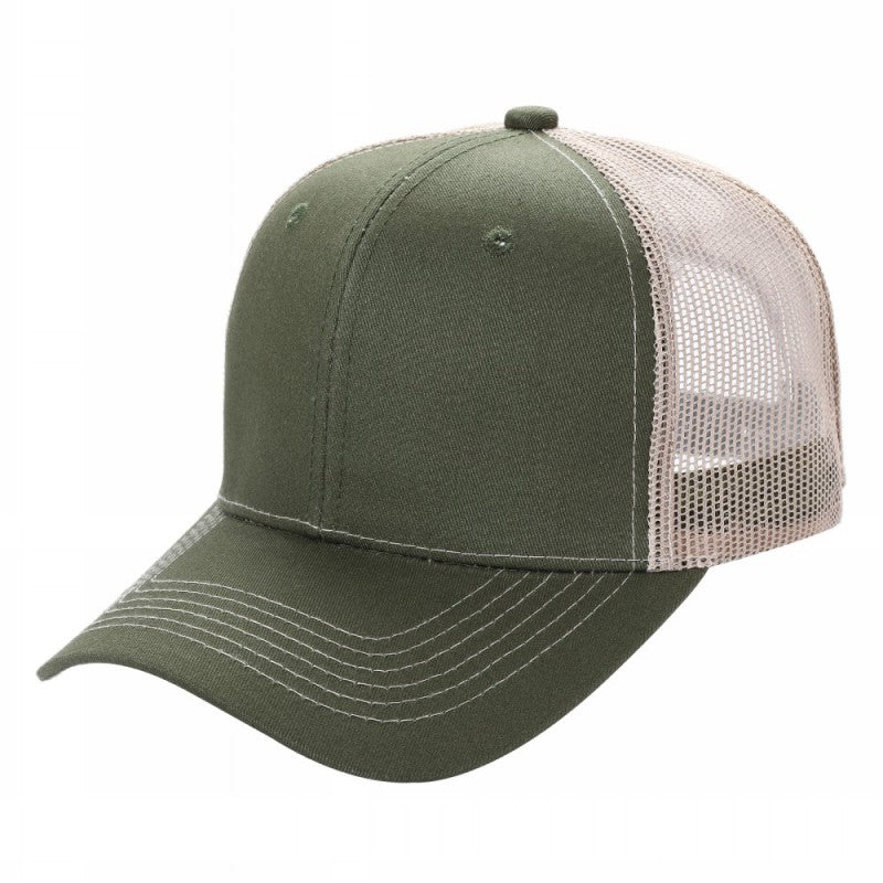 Unbranded 6-Panel Curve Trucker Hat, Blank Mesh Back Cap