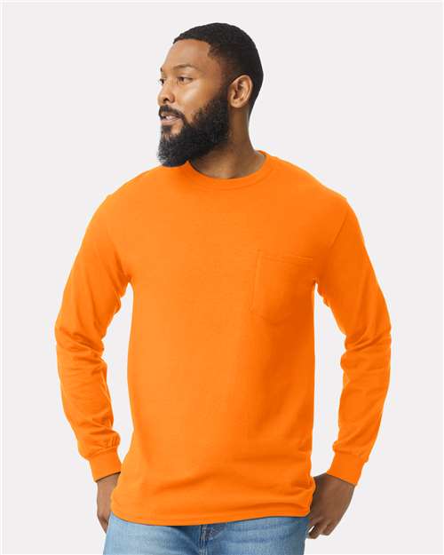 Gildan 2410 Unisex Ultra Cotton® Long Sleeve Pocket T-Shirt