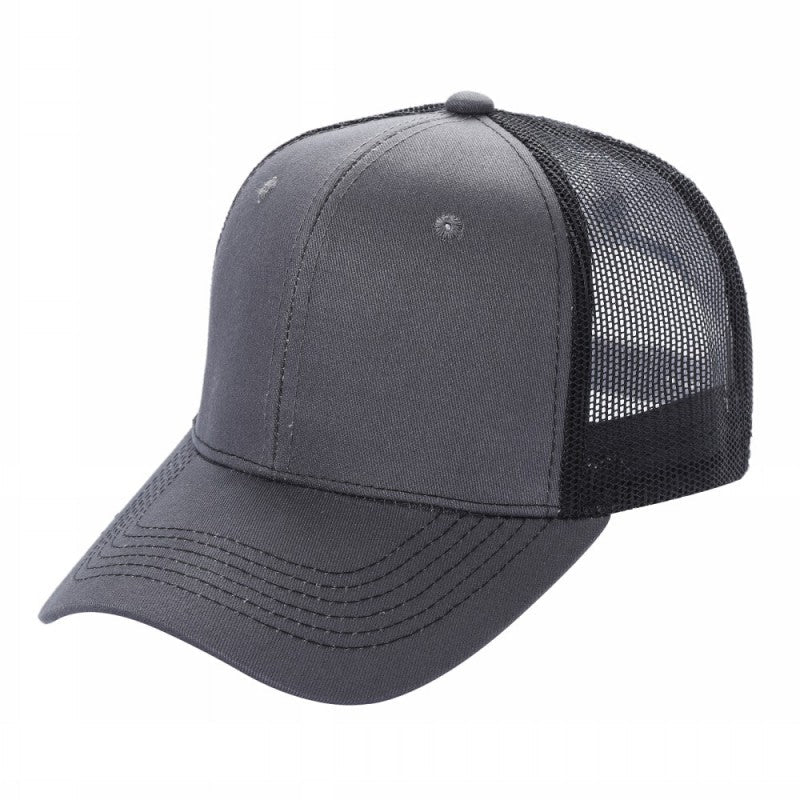 Unbranded 6-Panel Curve Trucker Hat, Blank Mesh Back Cap