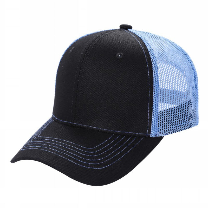 Unbranded 6-Panel Curve Trucker Hat, Blank Mesh Back Cap
