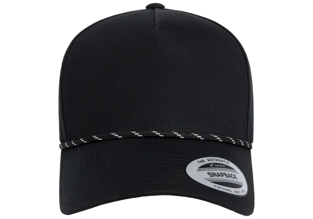 YP Classics 5079BD Retro Cotton Blend 5-Panel Snapback Cap with Braided Rope