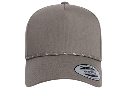 YP Classics 5079BD Retro Cotton Blend 5-Panel Snapback Cap with Braided Rope