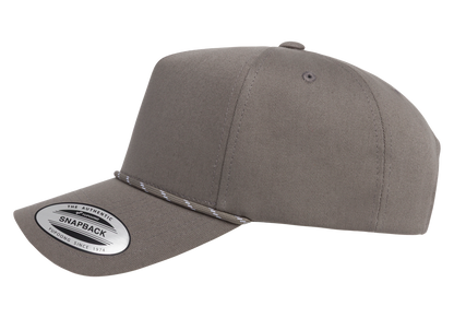 YP Classics 5079BD Retro Cotton Blend 5-Panel Snapback Cap with Braided Rope