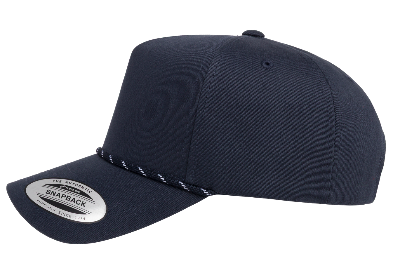 YP Classics 5079BD Retro Cotton Blend 5-Panel Snapback Cap with Braided Rope